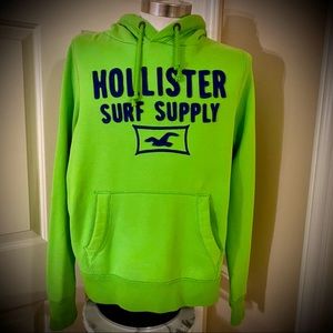 Hollister lime green and blue thick hoodie sweatshirt. Mens XL